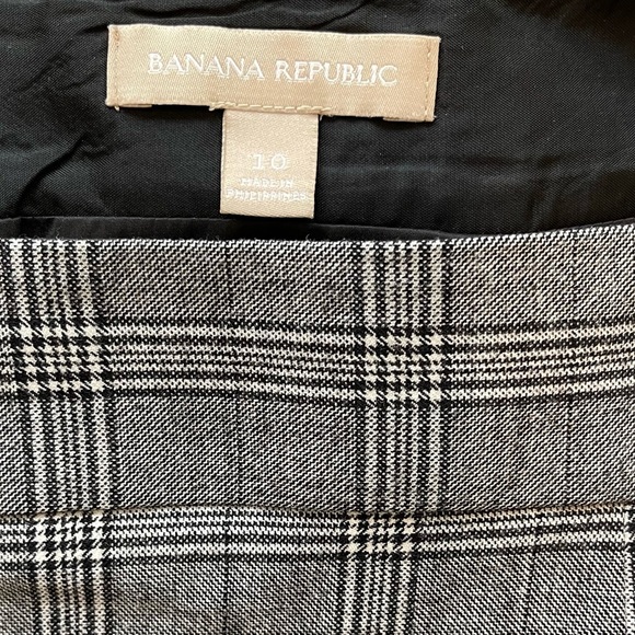 Banana Republic Gray Tartan Wool Pencil Skirt Size 10 - Picture 4 of 4